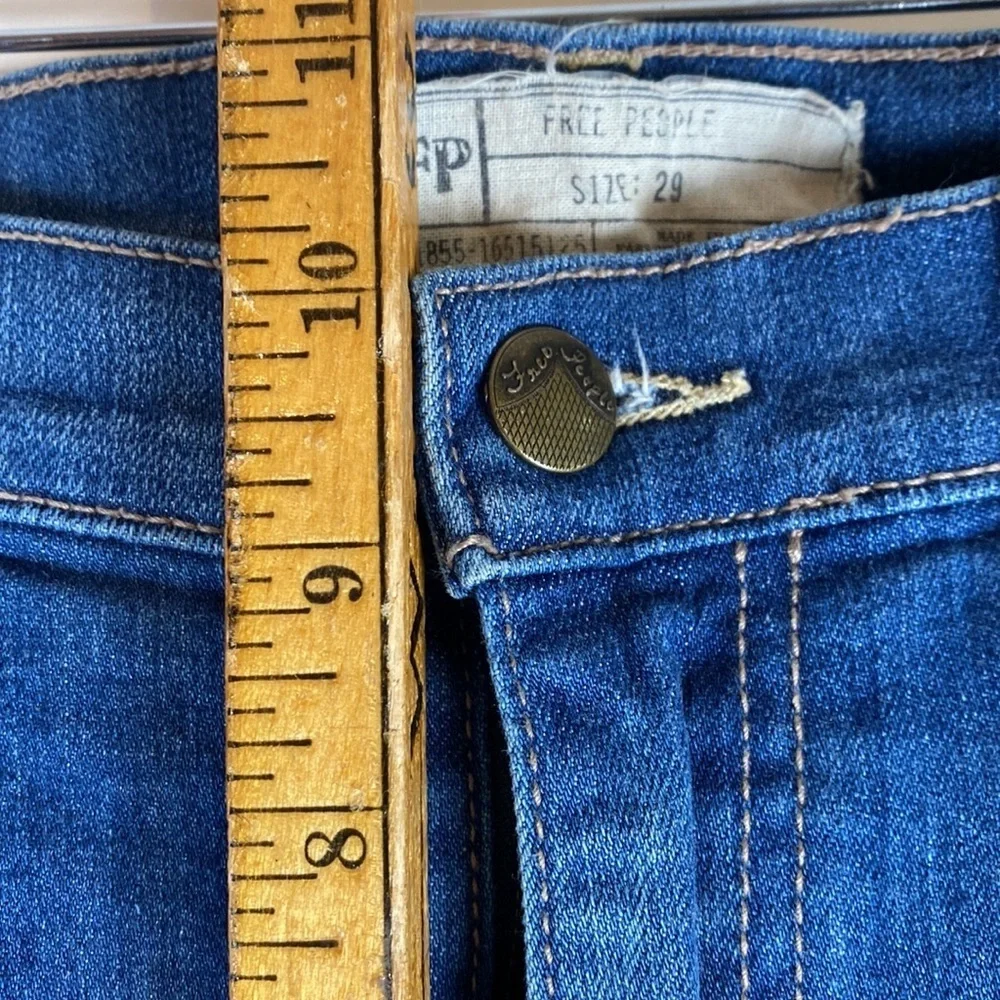Free People Womens Blue High Rise Denim Straight Leg Jeans 30 x 27 Style 8175